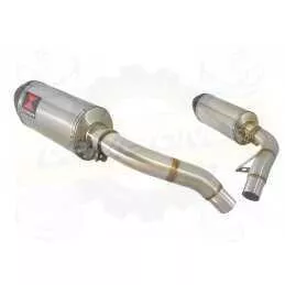 ST1100 ST 1100 (SC26) Pan European Tube de raccord & Silencieux Ovale En Inox + Carbone tip 300mm