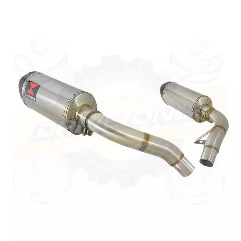 ST1100 ST 1100 (SC26) Pan European Tube de raccord & Silencieux Ovale En Inox + Carbone tip 300mm