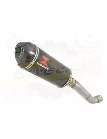 Aprilia Tuono V4R / V4R APRC 2011/2015 Passage Haut Exhaust tube de raccord & Ovale En Carbone Silencieux + Carbon Tip 300mm