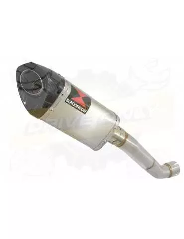 Aprilia Tuono V4R / V4R APRC 2011/2015 Passage Haut Exhaust tube de raccord & Tri Ovale Silencieux En Inox + TCarbon tip 250mm