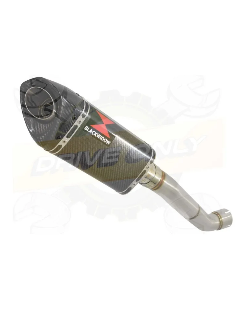 Aprilia Tuono V4R / V4R APRC 2011/2015 Passage Haut Exhaust tube de raccord & Tri Silencieux Ovale En Carbone 250mm
