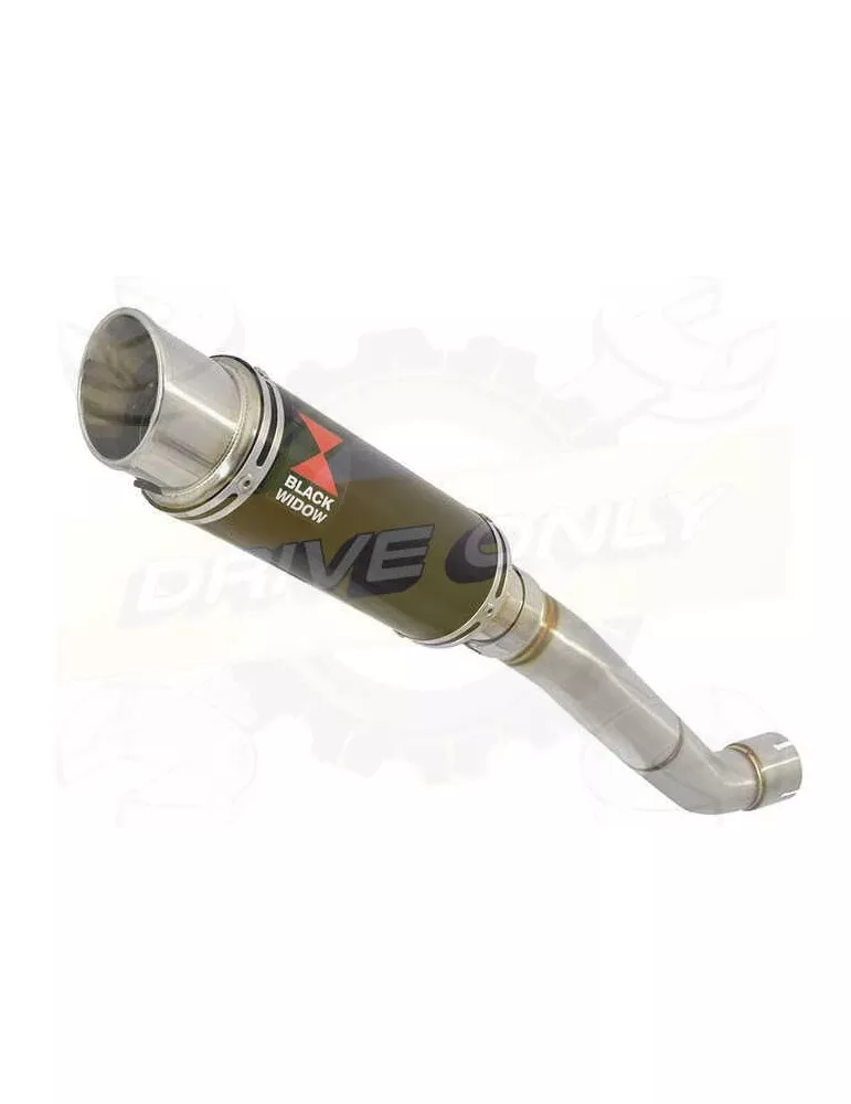 Aprilia Tuono V4R / V4R APRC 2011/2015 Passage Haut Exhaust tube de raccord & Rond GP Style Black Silencieux En Inox 230mm