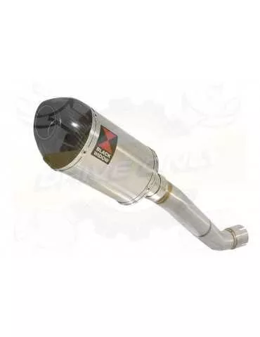 Aprilia Tuono V4R / V4R APRC 2011/2015 Passage Haut Exhaust tube de raccord & Ovale Silencieux En Inox + En Carbone Tip 200mm