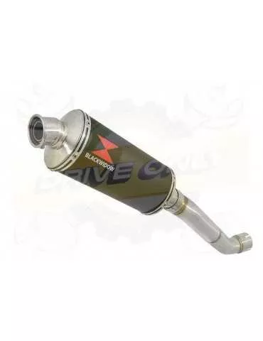 Aprilia RSV4 1000R & Factory 2009/2015 Passage Haut Exhaust tube de raccord & Ovale Black Silencieux En Inox 300mm