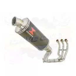 MT-09 Tracer 2013-2021  High Level De-cat Exhaust System with 300mm Oval Carbon Fibre Silencer