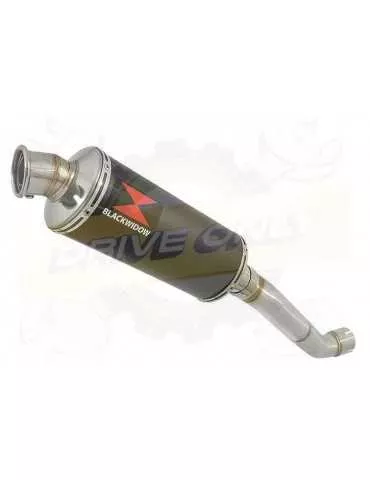 Aprilia RSV4 1000R & Factory 2009/2015 Passage Haut Exhaust tube de raccord & Rond Black Silencieux En Inox 300mm