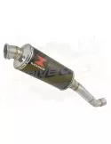 Aprilia RSV4 1000R & Factory 2009/2015 Passage Haut Exhaust tube de raccord & Rond Black Silencieux En Inox 300mm