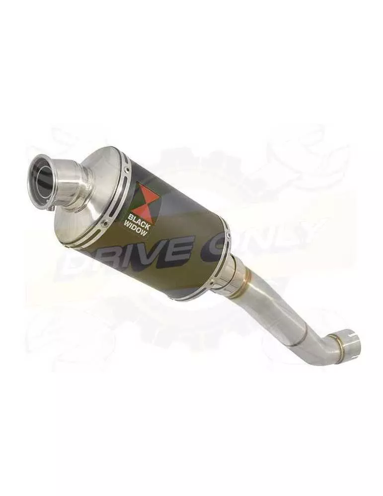 Aprilia RSV4 1000R & Factory 2009/2015 Passage Haut Exhaust tube de raccord & Ovale Black Silencieux En Inox 230mm