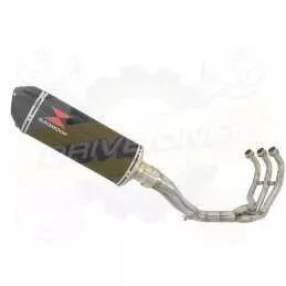 MT-09 Tracer 2013-2021  High Level De-cat Exhaust System with 300mm Oval Carbon Fibre Silencer + Carbon Fibre Tip