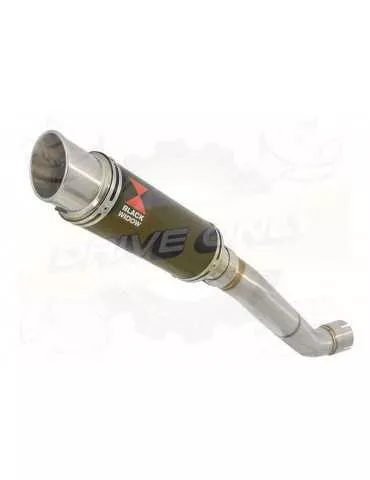 Aprilia RSV4 1000R & Factory 2009/2015 Passage Haut Exhaust tube de raccord & Rond GP Style Black Silencieux En Inox 230mm