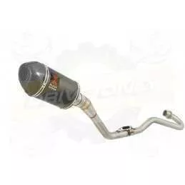 XR125 XR125L 2003-2010 Ligne complète & Silencieux Ovale Noir En Inox + Carbone 200mm