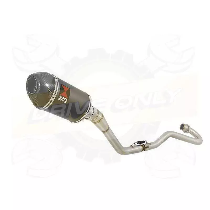 XR125 XR125L 2003-2010 Ligne complète & Silencieux Ovale Noir En Inox + Carbone 200mm