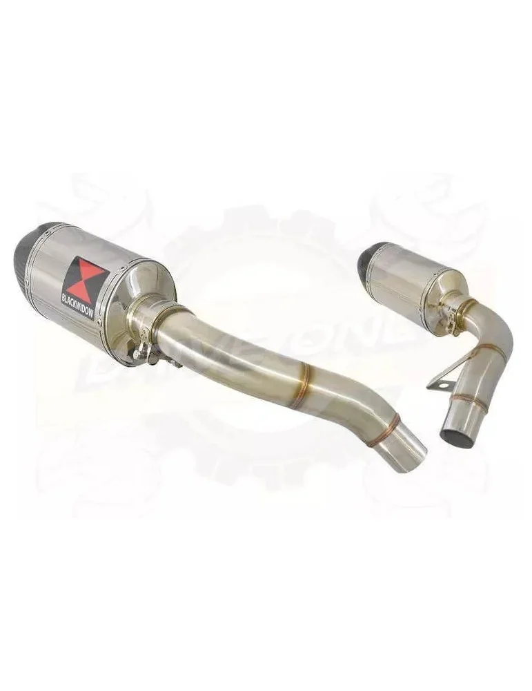 ST1100 ST 1100 (SC26) Pan European Tube de raccord & Silencieux Ovale En Inox + Carbone tip 200mm