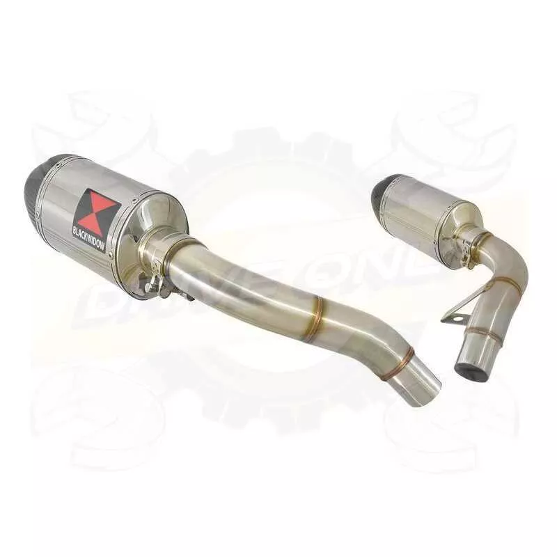 ST1100 ST 1100 (SC26) Pan European Tube de raccord & Silencieux Ovale En Inox + Carbone tip 200mm