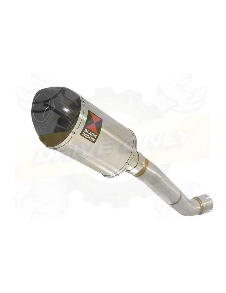 Aprilia RSV4 1000R & Factory 2009/2015 Passage Haut Exhaust tube de raccord & Ovale Silencieux En Inox + En Carbone Tip 200mm