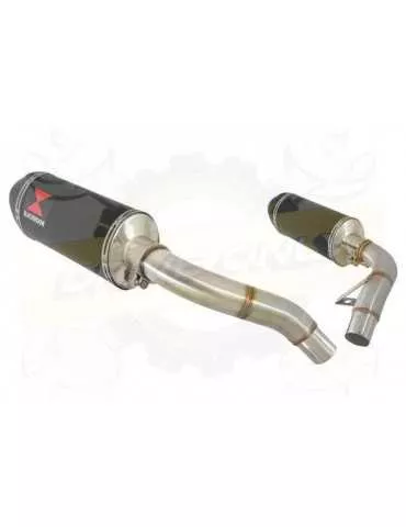 ST1100 ST 1100 (SC26) Pan European Tube de raccord & Silencieux Noir Ovale En Inox + Canule en Carbone 300mm