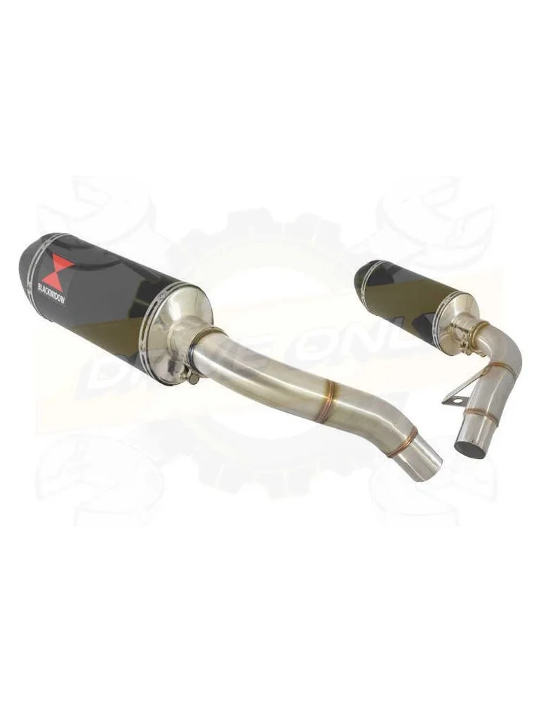 ST1100 ST 1100 (SC26) Pan European Tube de raccord & Silencieux Noir Ovale En Inox + Canule en Carbone 300mm