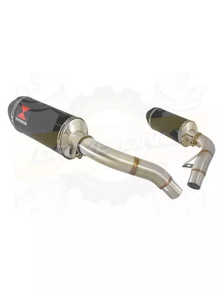 ST1100 ST 1100 (SC26) Pan European Tube de raccord & Silencieux Noir Ovale En Inox + Canule en Carbone 300mm