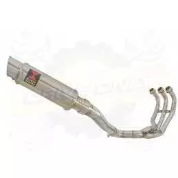 MT-09 Tracer 2013-2021  High Level De-cat Exhaust System with 230mm Round GP Style Stainless Steel Silencer