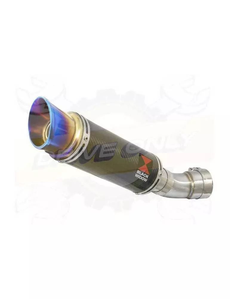 Aprilia RSV4 1000R & Factory 2009/2015 Passage Bas Exhaust tube de raccord & Silencieux GP Rond En Carbone + Blue Stainless Tip 
