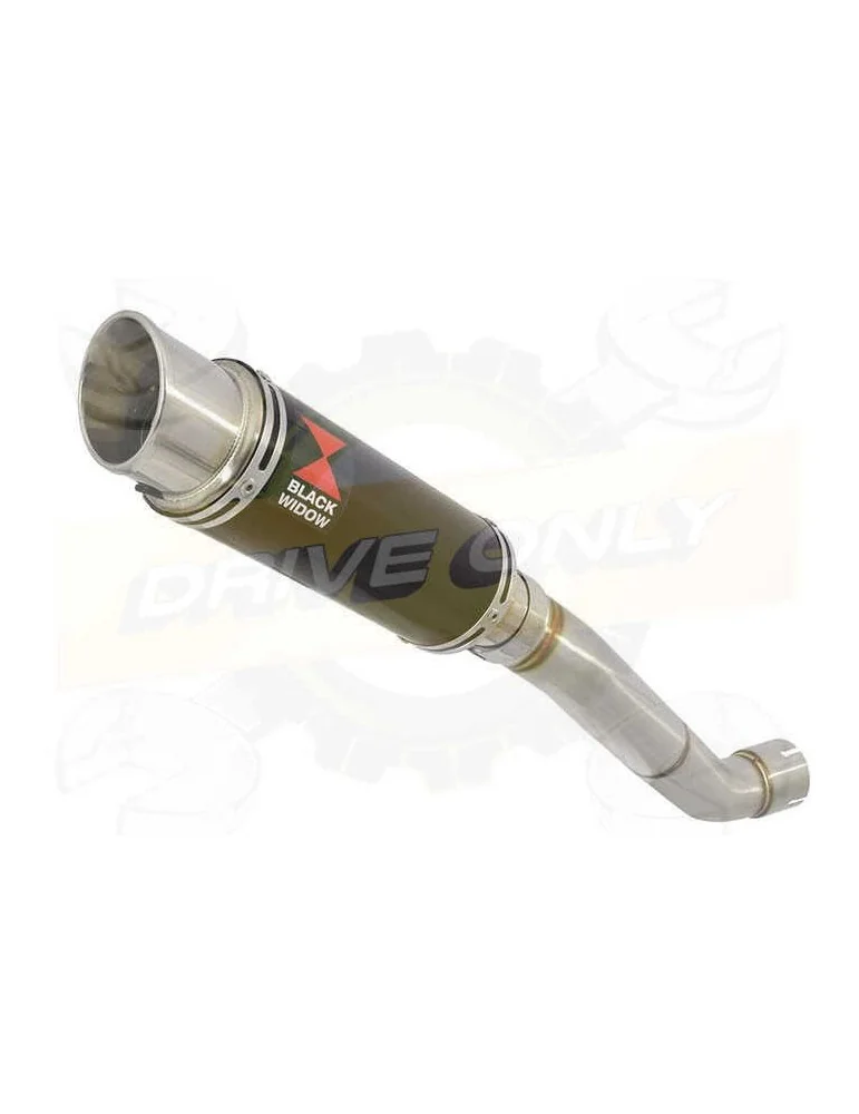 Aprilia Tuono V4R / V4R APRC 2011/2015 Passage Bas Exhaust tube de raccord & Rond GP Style Black Silencieux En Inox 230mm