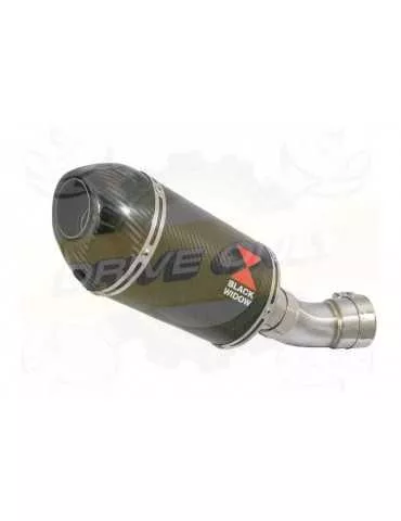 Aprilia RSV4 1000R & Factory 2009/2015 Passage Bas Exhaust tube de raccord & Ovale En Carbone Silencieux + Carbon Tip 200mm