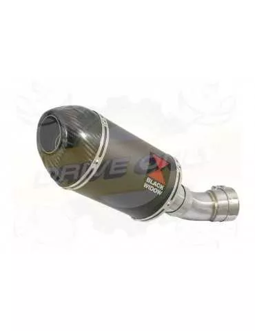 Aprilia RSV4 1000R & Factory 2009/2015 Passage Bas Exhaust tube de raccord & Ovale Black Silencieux En Inox + Carbon Tip 200mm