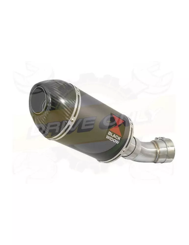 Aprilia RSV4 1000R & Factory 2009/2015 Passage Bas Exhaust tube de raccord & Ovale Black Silencieux En Inox + Carbon Tip 200mm