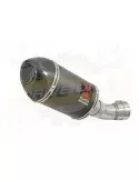 Aprilia RSV4 1000R & Factory 2009/2015 Passage Bas Exhaust tube de raccord & Ovale Black Silencieux En Inox + Carbon Tip 200mm