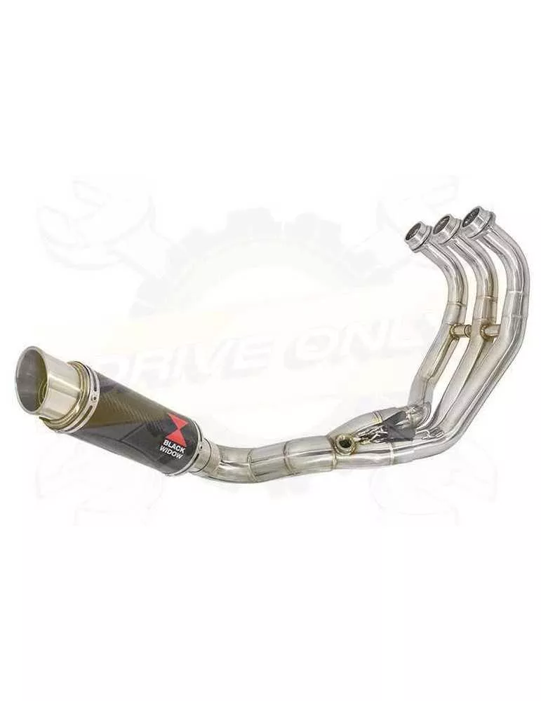 MT09 MT-09 2013-2021 Passage Bas Décatalyseur Ligne complète & Silencieux Rond GP Style en Carbone + Canule en Titane 230mm