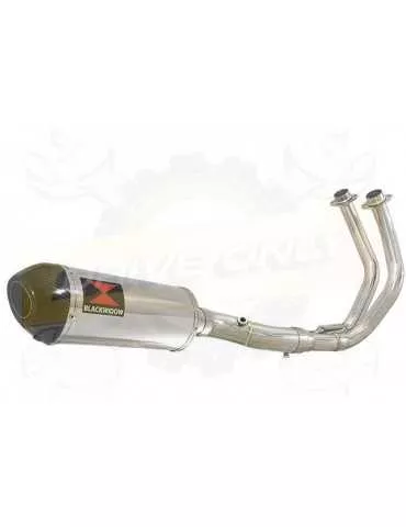 FZ-07 Tracer 2014 2015 2016 2017 Passage Bas Décatalyseur Ligne complète & Silencieux Ovale En Inox + Canule en Carbone 300mm