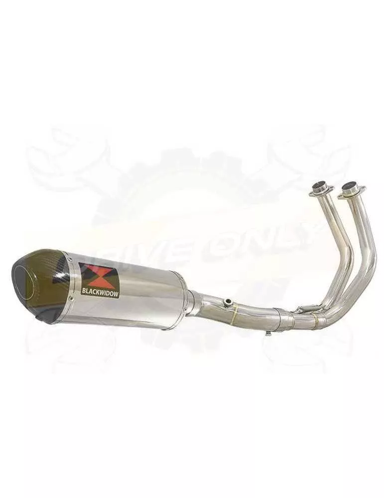 FZ-07 Tracer 2014 2015 2016 2017 Passage Bas Décatalyseur Ligne complète & Silencieux Ovale En Inox + Canule en Carbone 300mm