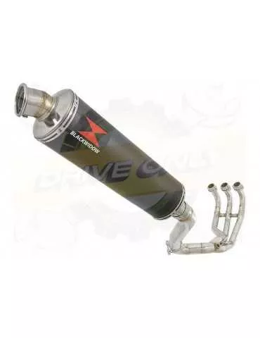 MT09 MT-09 2013-2021  Passage Haut Décatalyseur Ligne complète & Silencieux Rond Noir en Inox 400mm