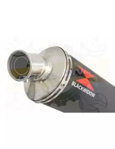 MT09 MT-09 2013-2021  Passage Haut Décatalyseur Ligne complète & Silencieux Rond Noir en Inox 400mm