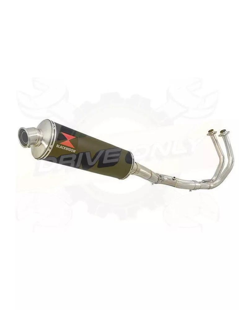 FZ-07 Tracer 2014 2015 2016 2017 Passage Haut Décatalyseur Ligne complètes & Ovale Noir Silencieux En Inox 400mm