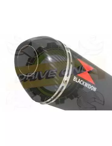 YZF-R1 R1M 2015-2017 Tube de raccord + Silencieux Ovale Noir En Inox + Canule en Carbone 400mm