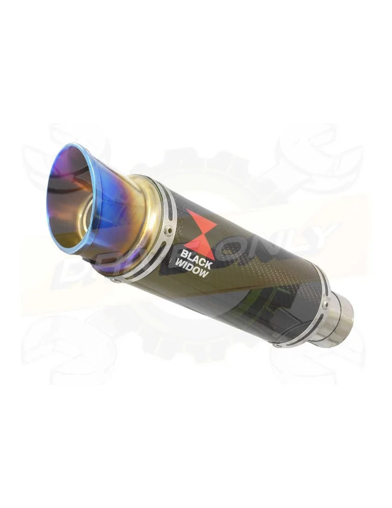 YZF-R1 R1M 2015-2017 Tube de raccord en Inox + Silencieux Rond GP en Carbone + Canule en Inox Anodisé 230mm