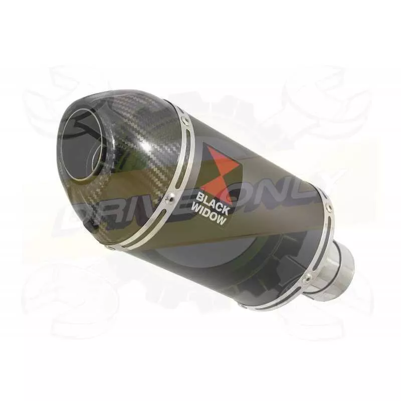 YZF-R1 R1M 2015-2017 Tube de raccord + Silencieux Ovale Noir En Inox + Canule en Carbone 200mm