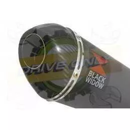 YZF-R1 R1M 2015-2017 Tube de raccord + Silencieux Ovale Noir En Inox + Canule en Carbone 200mm