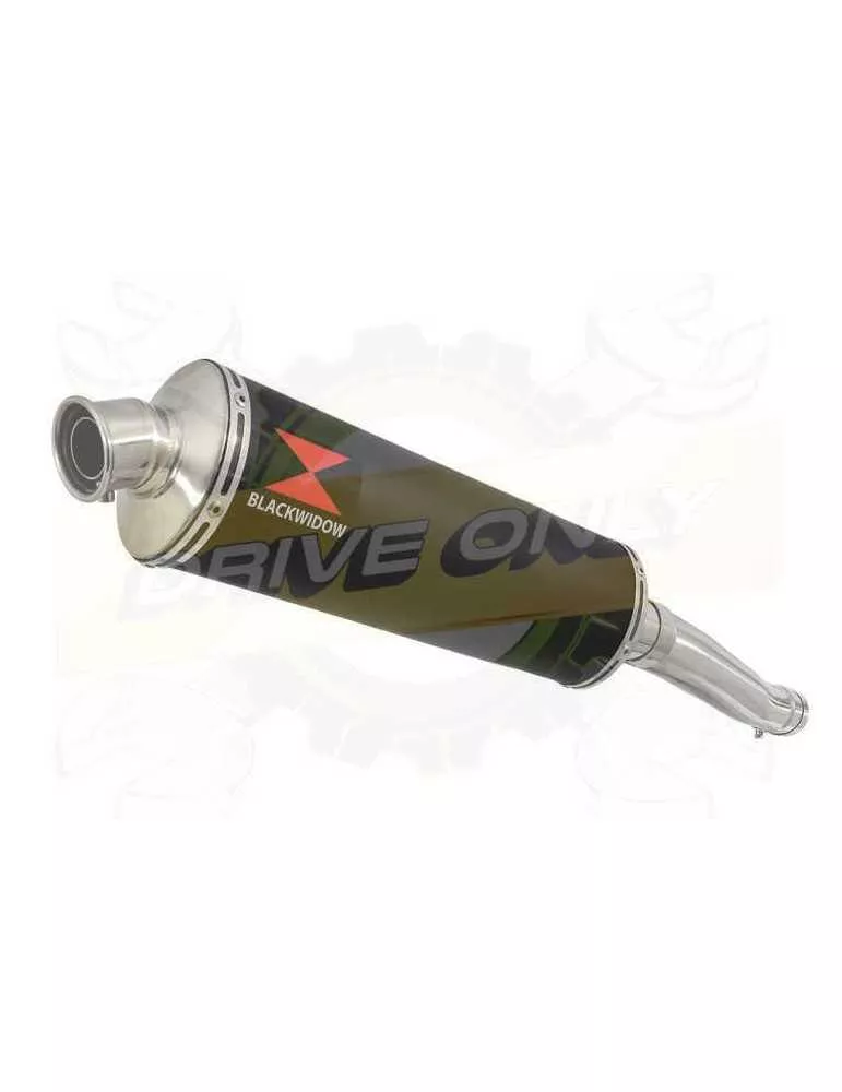 Yamaha FZR 600 FZR600R 4JH 'Fox Eye' Tube de raccord et Silencieux Ovale Noir En Inox 400mm