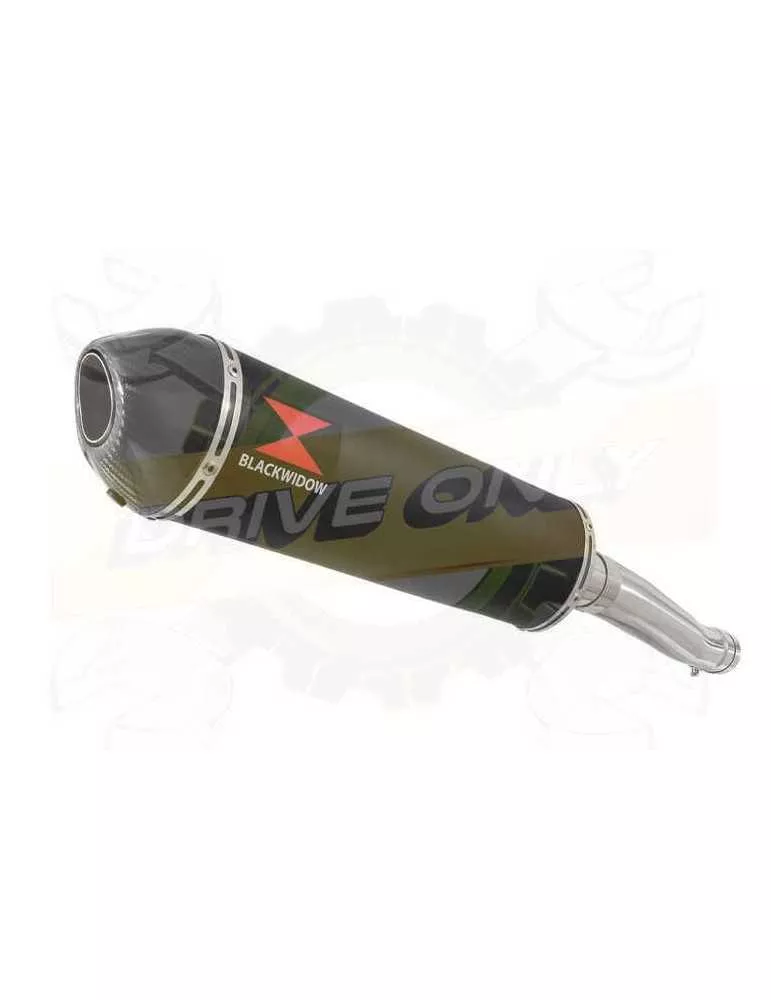 Yamaha FZR 600 FZR600R 4JH 'Fox Eye' Tube de raccord et Silencieux Ovale Noir En Inox + Canule En Carbone 400mm