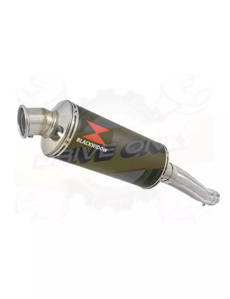 Yamaha FZR 600 FZR600R 4JH 'Fox Eye' Tube de raccord et Silencieux Rond Noir En Inox 300mm