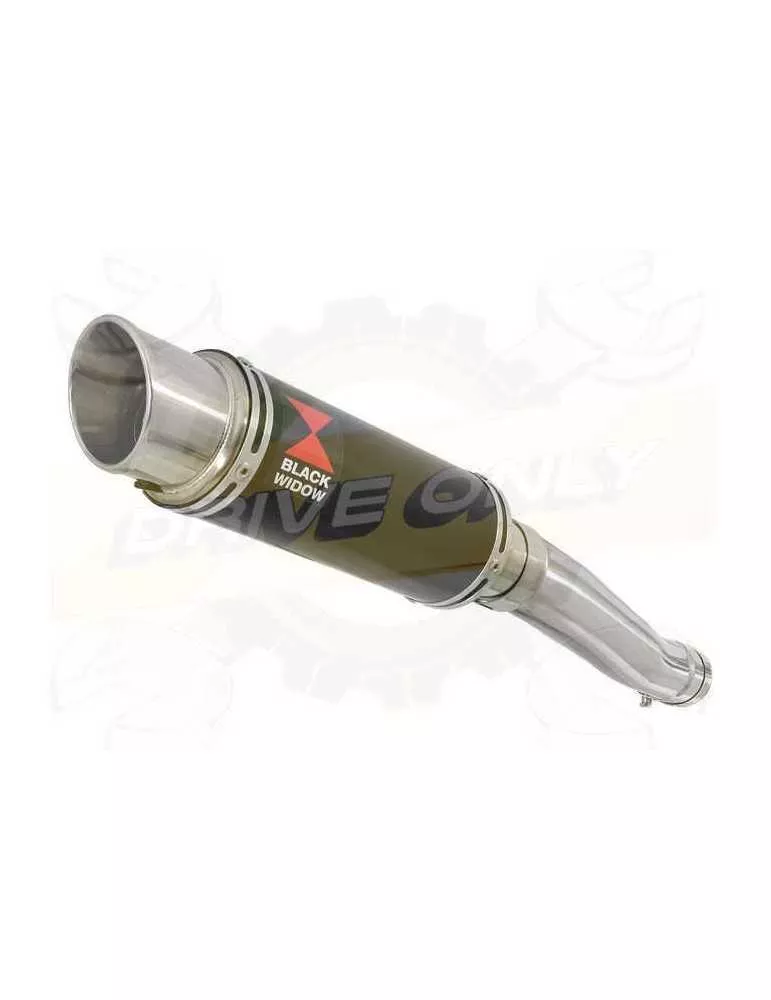 Yamaha FZR 600 FZR600R 4JH 'Fox Eye' Tube de raccord et Silencieux Rond GP Style Noir En Inox 230mm