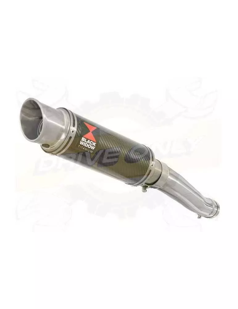 Yamaha FZR 600 FZR600R 4JH 'Fox Eye' Tube de raccord et Silencieux GP Rond En Carbone + Canule en Titane 230mm