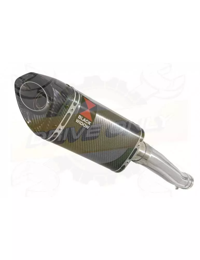Yamaha FZR 600 FZR600R 4JH 'Fox Eye' Tube de raccord et Silencieux Tri Ovale en Carbone 250mm