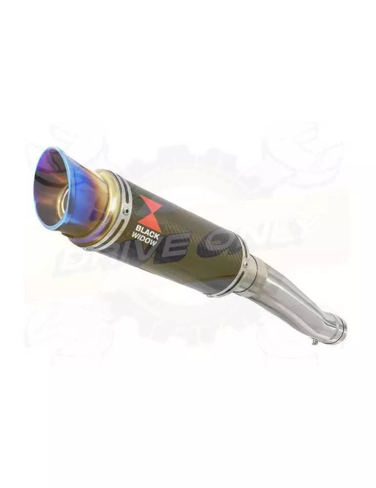 Yamaha FZR 600 FZR600R 4JH 'Fox Eye' Tube de raccord et Silencieux GP Rond En Carbone + Canule En Inox Anodisé 230mm