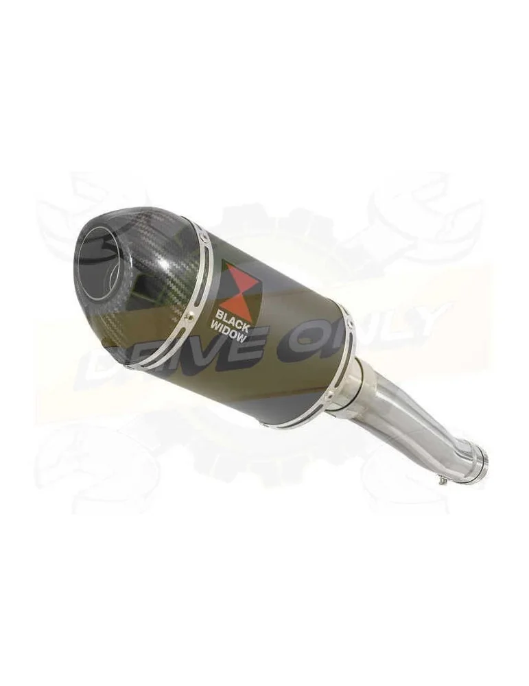 Yamaha FZR 600 FZR600R 4JH 'Fox Eye' Tube de raccord et Silencieux Ovale Noir En Inox + Canule En Carbone 200mm