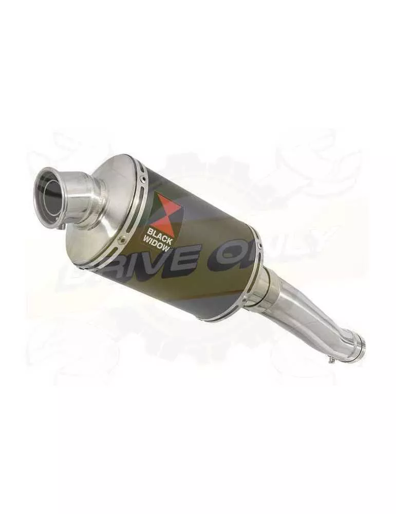 Yamaha FZR 600 FZR600R 4JH 'Fox Eye' Tube de raccord et Silencieux Ovale Noir En Inox 230mm