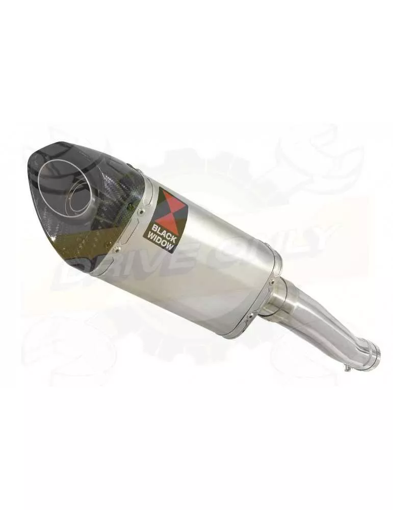 Yamaha FZR 600 FZR600R 4JH 'Fox Eye' Tube de raccord et Silencieux Tri Ovale en Inox + Canule en Carbone 250mm