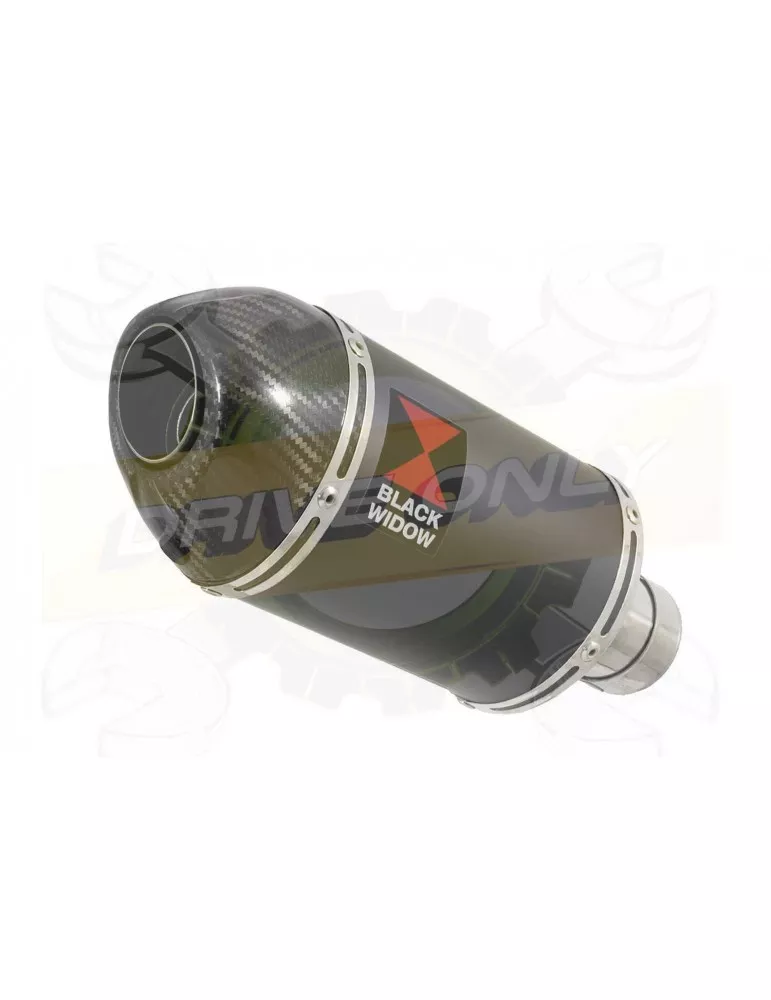 YZF-R1 R1M 2015-2017 Tube de raccord en Titane + Silencieux Ovale Noir En Inox + Canule en Carbone 200mm